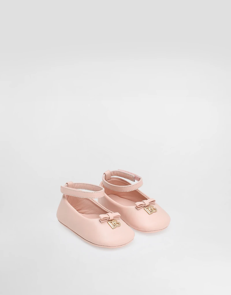 Nappa leather ballet flats with logo