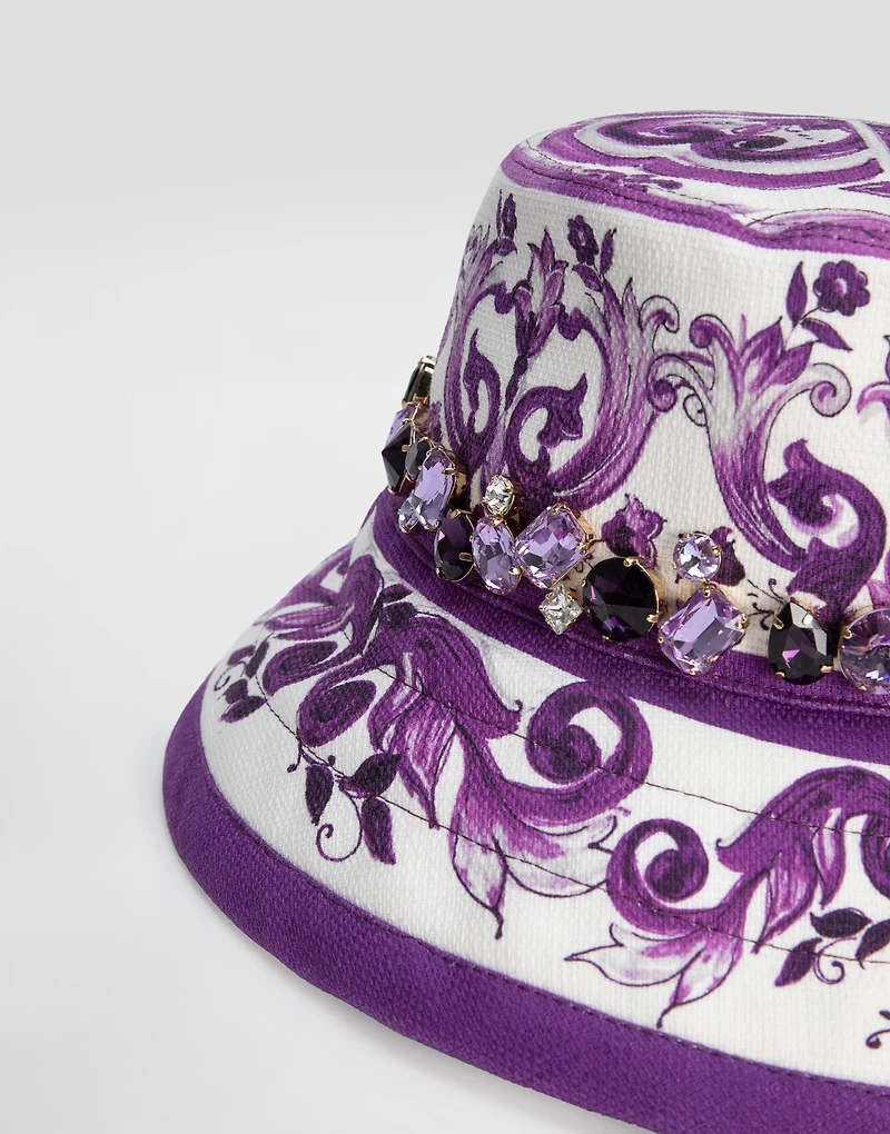 Majolica-print hat