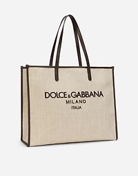 Large structured canvas shopper