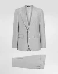 Deconstructed single-breasted silk suit