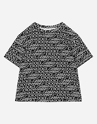 Short-sleeved jersey T-shirt with the all-over logo-print