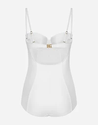 Full swimsuit with balcony neckline