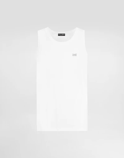 Oversize cotton singlet with tag