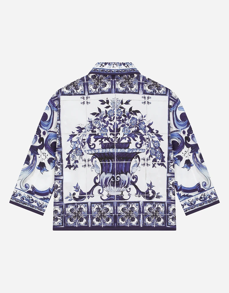 Majolica-print poplin shirt