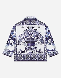 Majolica-print poplin shirt