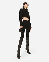 Short double-breasted twill jacket