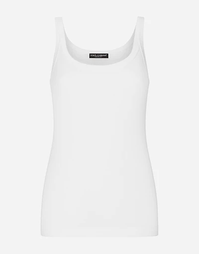 Fine-rib cotton singlet