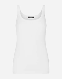 Fine-rib cotton singlet