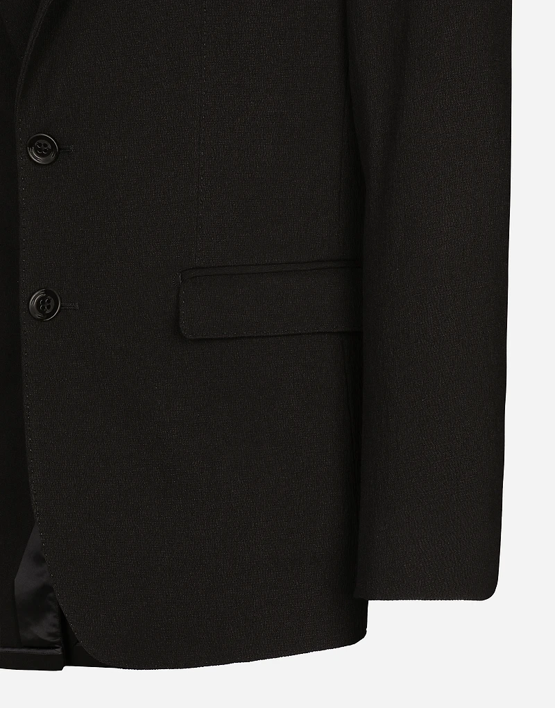 Single-breasted stretch cotton Taormina-fit jacket