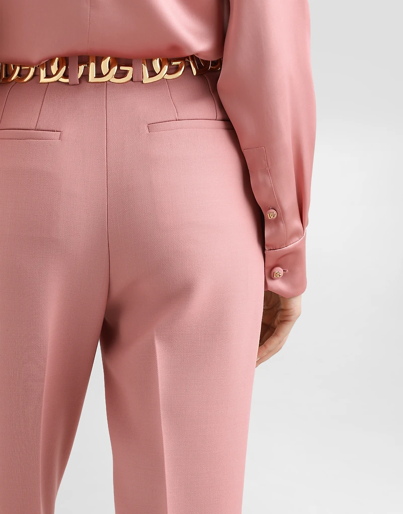 Silk satin blouse with shawl neck