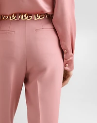 Silk satin blouse with shawl neck