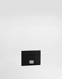 Calfskin card holder with branded plate