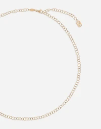 Lettering Chain Necklace twisted wire in 18-carat yellow gold