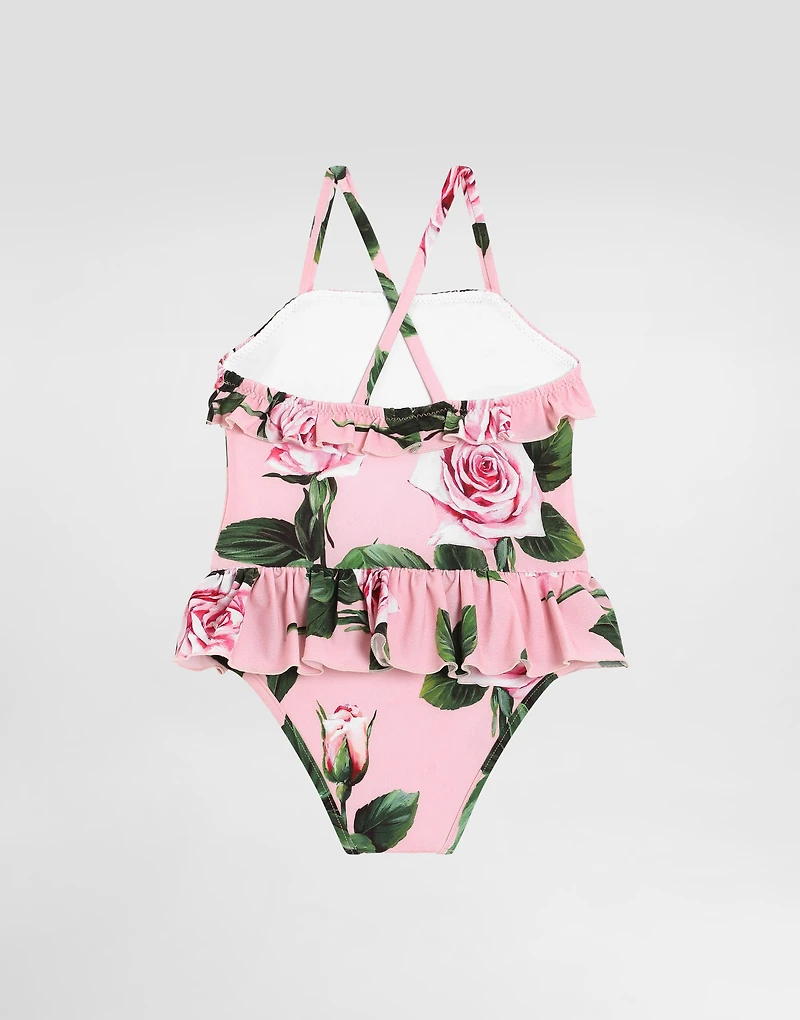 Rose-print swimsuit