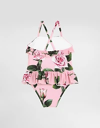 Rose-print swimsuit