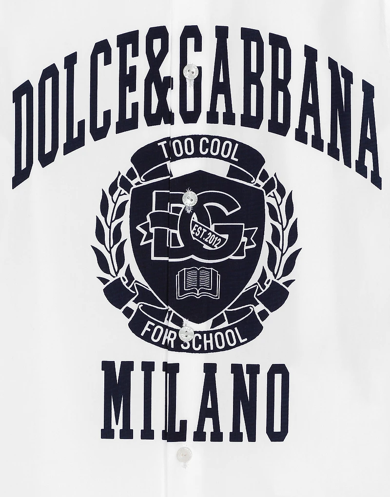 Poplin polo-shirt with Dolce&Gabbana logo