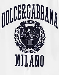 Poplin polo-shirt with Dolce&Gabbana logo