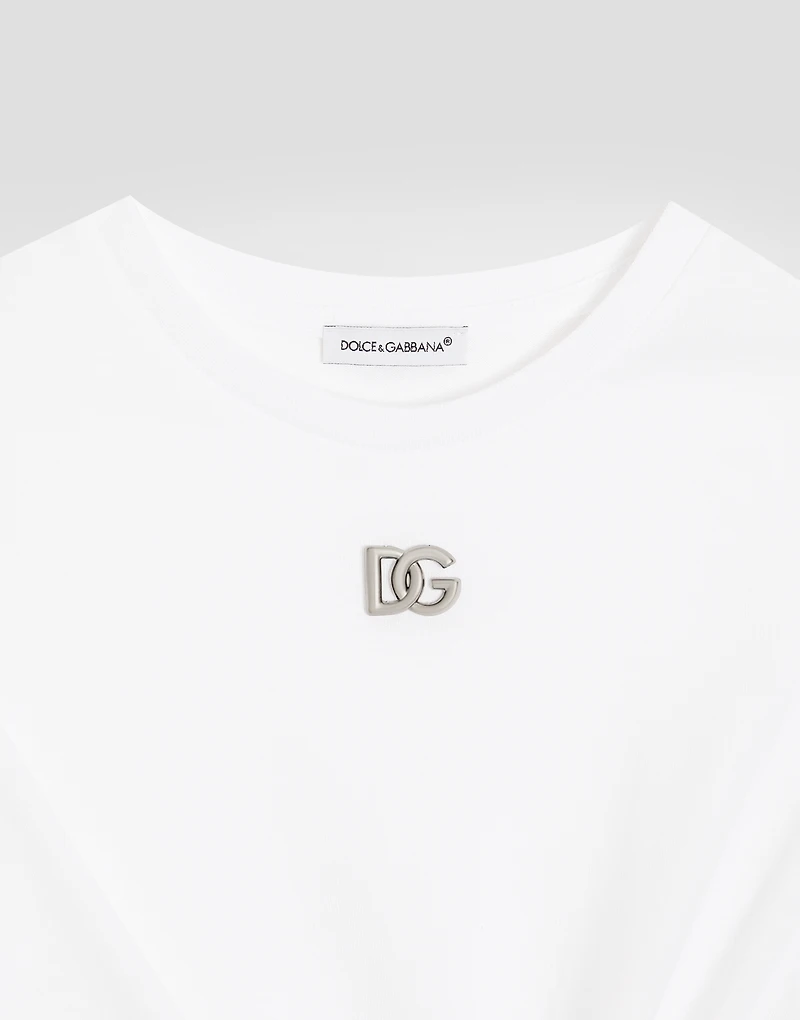Jersey T-shirt with metal DG logo