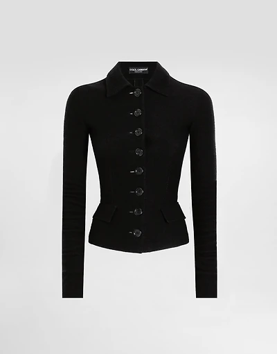 Single-breastedwool cloth jacket