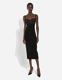 Jersey midi dress with corset-style bra top