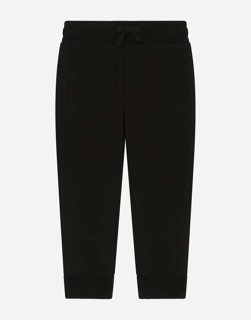 Jersey jogging pants with logo embroidery