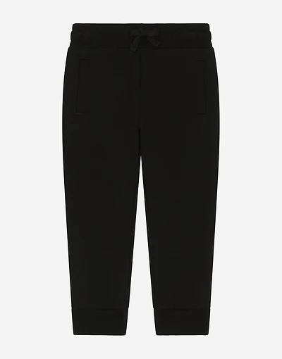 Jersey jogging pants with logo embroidery