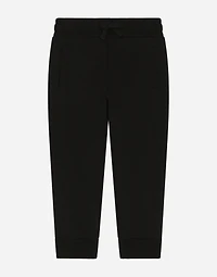 Jersey jogging pants with logo embroidery