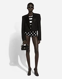 Wool and silk high-waisted panties with polka-dot inlay