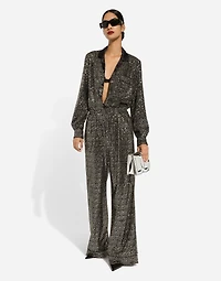 Sequined pajama pants