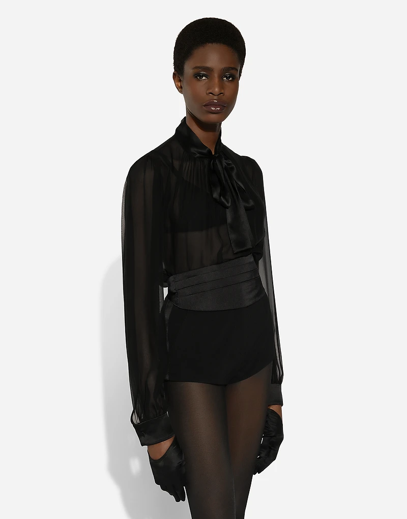 Stretch wool high-waisted tuxedo panties
