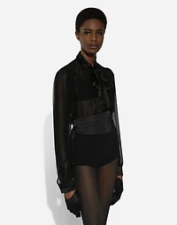 Stretch wool high-waisted tuxedo panties