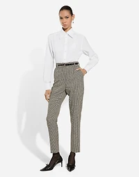 Tailored wool houndstooth pants