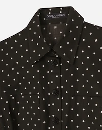 Cotton playsuit with polka-dot print