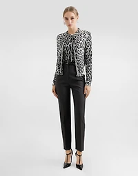 Leopard-print silk cardigan