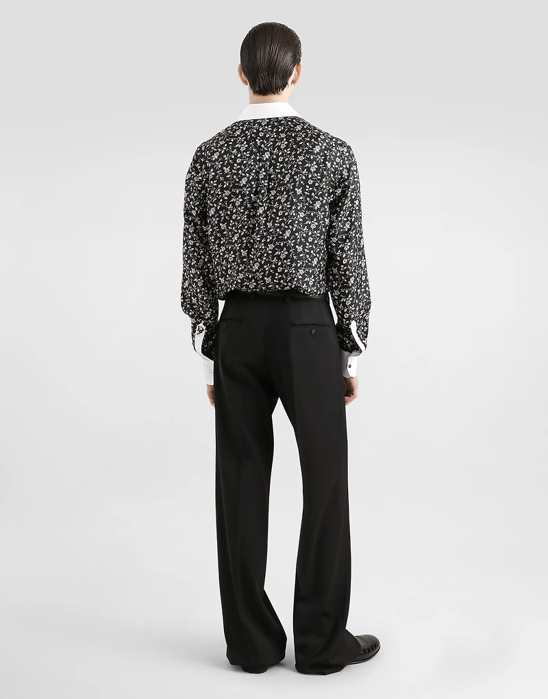 Silk shirt with tie print