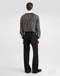 Silk shirt with tie print