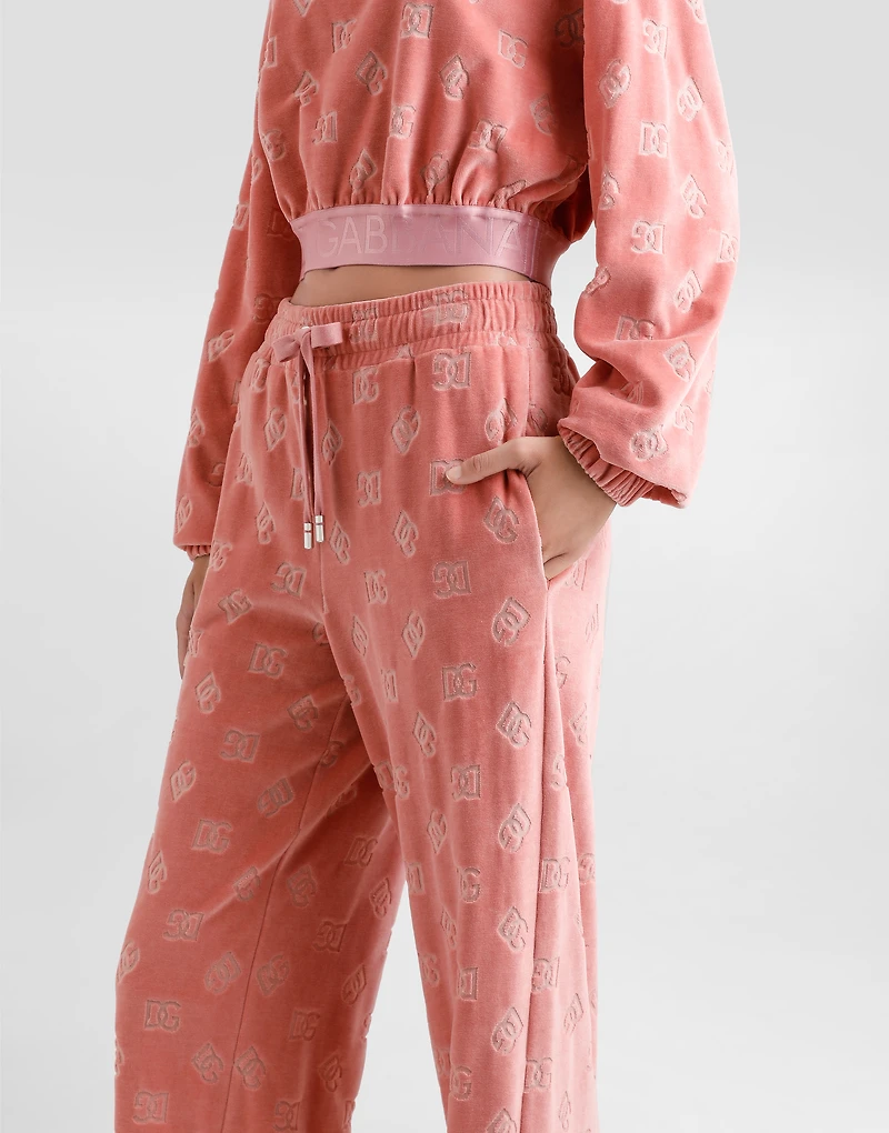 Jacquard chenille jogging pants with DG logo