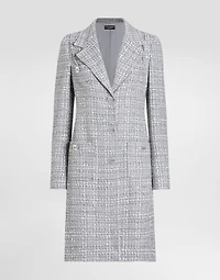 Single-breasted lamé tweed bouclé coat