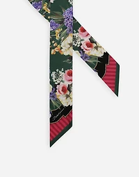 Garden-print twill headscarf (6 x 100)