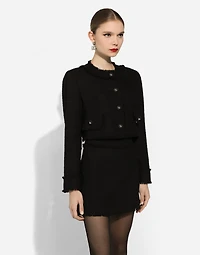 Raschel tweed miniskirt