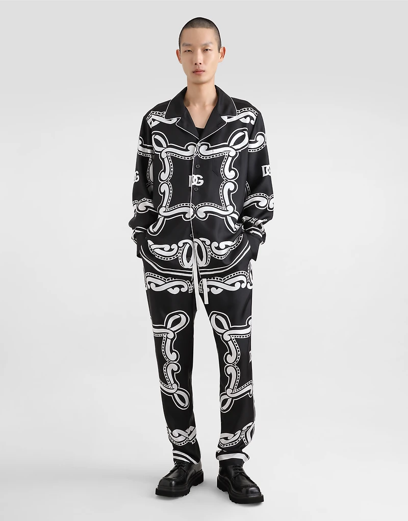 Silk vanity shirt with bandanna print