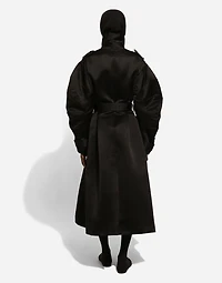 Duchesse trench coat with gathered sleeves