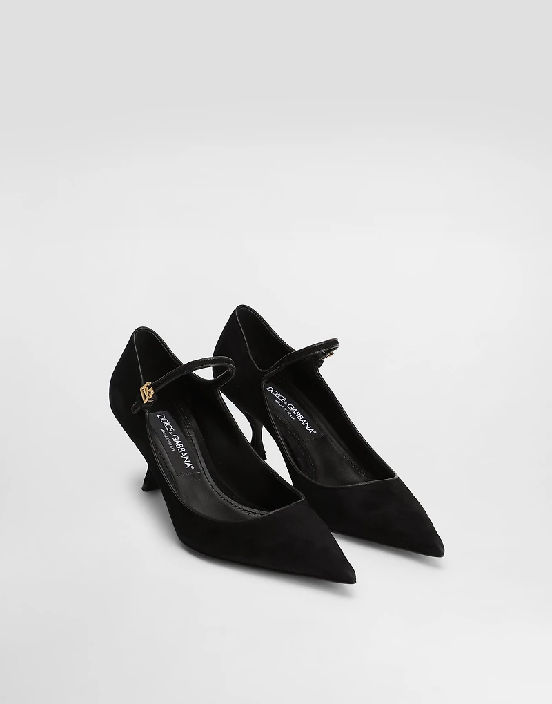 Suede and nappa leather pumps