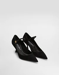 Suede and nappa leather pumps