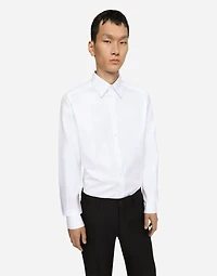 Cotton micro-jacquard Martini-fit shirt
