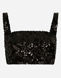Sequined crop top with straps