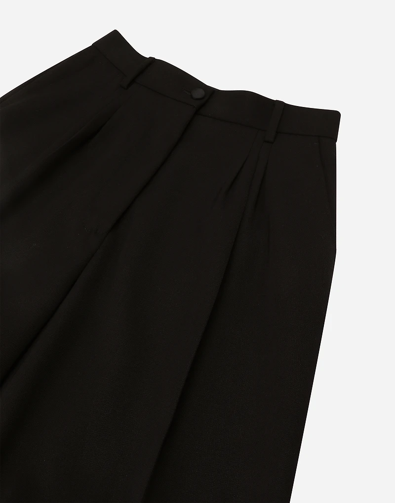 Wool gabardine shorts