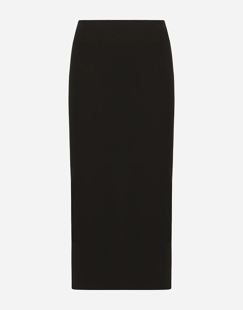 Straight-cut jersey midi skirt