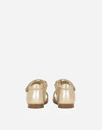 Foiled leather First Steps sandals