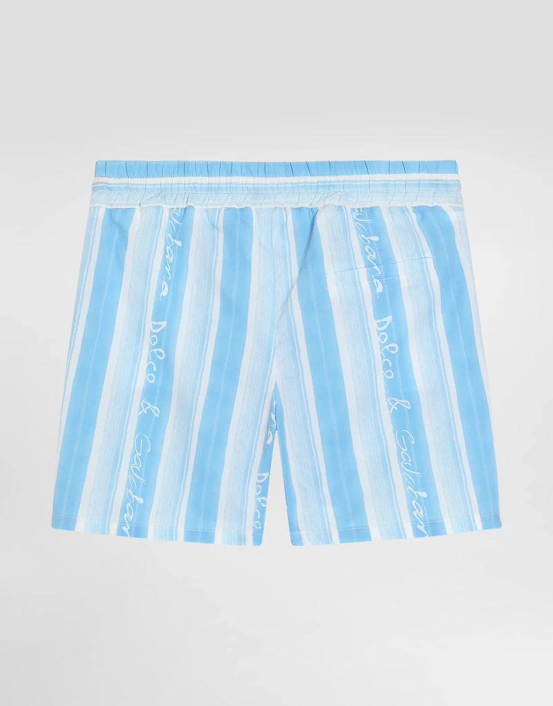 Poplin shorts with striped print